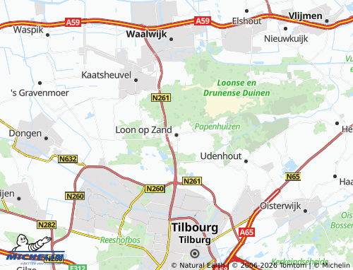 MICHELIN Loon op Zand map - ViaMichelin
