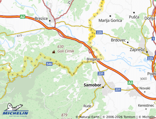 Mappa MICHELIN Brezje pri Veliki Dolini - ViaMichelin