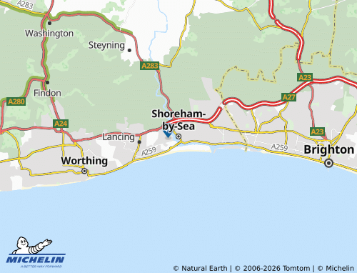 MICHELIN Shoreham-by-Sea map - ViaMichelin