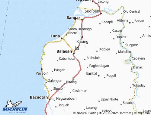 MICHELIN Nagsabaran Norte map - ViaMichelin
