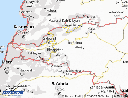 MICHELIN-Landkarte Kafr Eqab - ViaMichelin