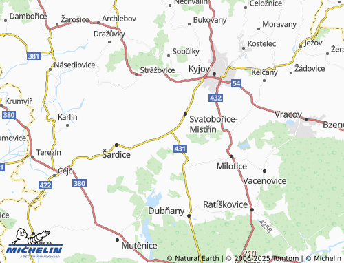 Mapa MICHELIN Mistřín - ViaMichelin