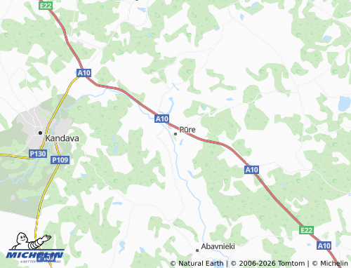 Mapa MICHELIN Pūres pagasts - ViaMichelin