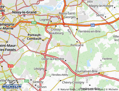 Carte MICHELIN Roissy-en-Brie - ViaMichelin