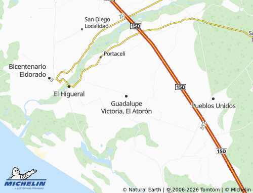 Mapa MICHELIN Guadalupe Victoria, El Atorón - ViaMichelin