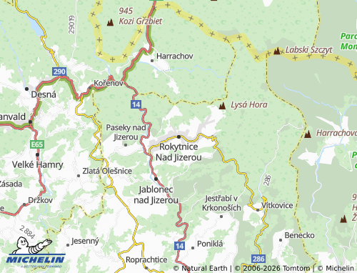 Mappa MICHELIN Rokytnice nad Jizerou - ViaMichelin