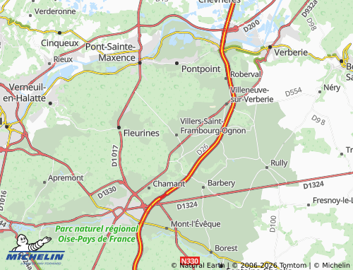 Mapa MICHELIN Villers-Saint-Frambourg-Ognon - ViaMichelin