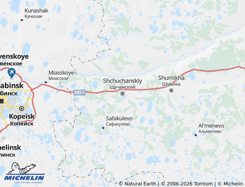 MICHELIN-Landkarte Schtschutschanski Rajon - ViaMichelin