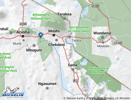MICHELIN Mwanga map - ViaMichelin