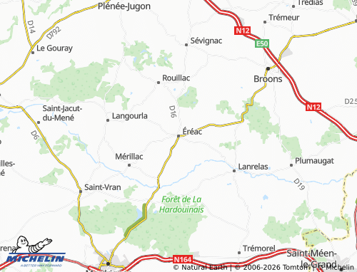Carte MICHELIN Éréac - ViaMichelin