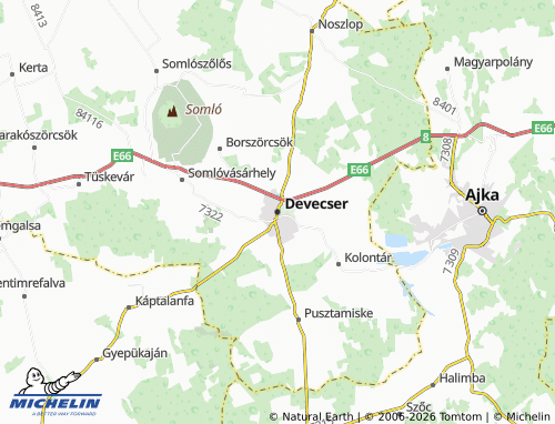 MICHELIN-Landkarte Devecser - ViaMichelin