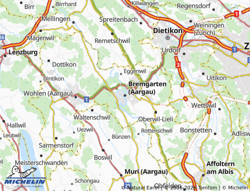 MICHELIN-Landkarte Bremgarten (Aargau) - ViaMichelin