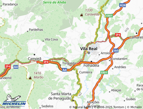 MICHELIN Mondrões map - ViaMichelin