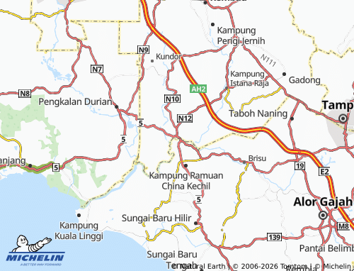 MICHELIN Pekan Lubok China map - ViaMichelin