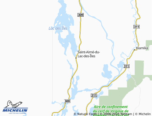 MICHELIN Saint-Aimé-du-Lac-des-Îles map - ViaMichelin