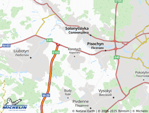 MICHELIN Korotych map - ViaMichelin