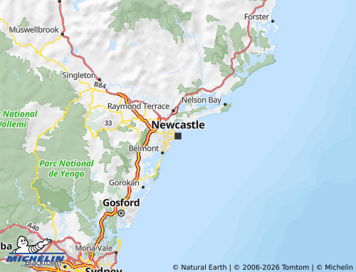 Mapa MICHELIN Newcastle - ViaMichelin