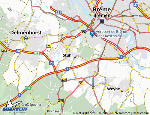 MICHELIN Stuhr map - ViaMichelin