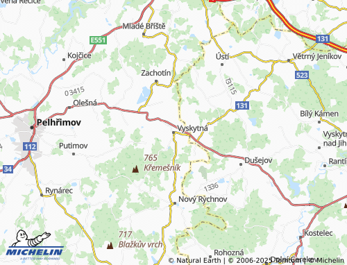 MICHELIN-Landkarte Vyskytná - ViaMichelin