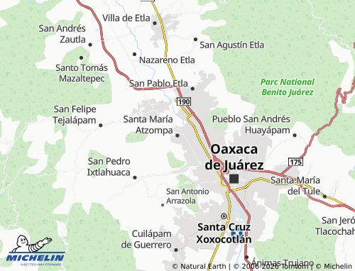 MICHELIN Santa María Atzompa map - ViaMichelin