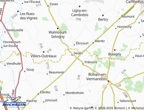 Mappa MICHELIN Serain - ViaMichelin