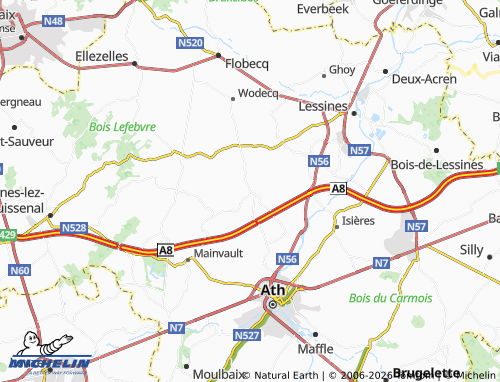 MICHELIN Ostiches map - ViaMichelin