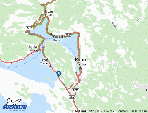 Kaart MICHELIN Prčanj - ViaMichelin