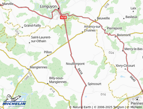 MICHELIN Rouvrois-sur-Othain map - ViaMichelin
