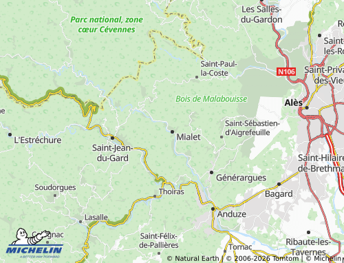 Mapa MICHELIN Mialet - ViaMichelin