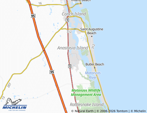 Carte MICHELIN Saint Augustine Shores - ViaMichelin