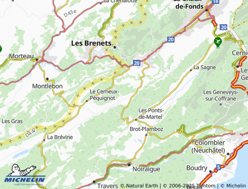 Mapa MICHELIN Portes des Chaux - ViaMichelin