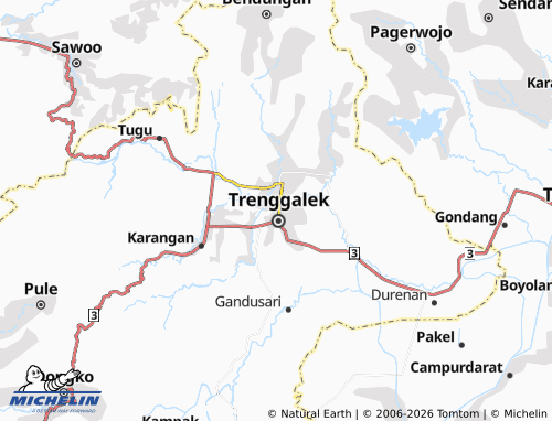 MICHELIN Kelutan map - ViaMichelin