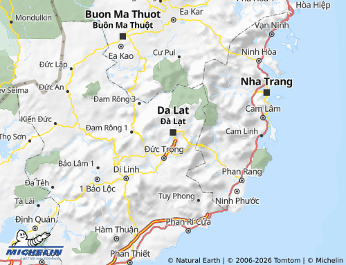 MICHELIN Lam Dong map - ViaMichelin