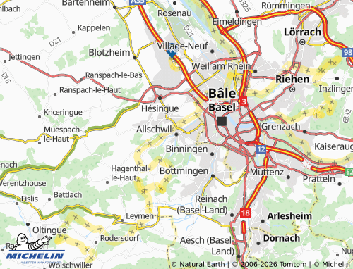 Mappa MICHELIN Allschwil - ViaMichelin