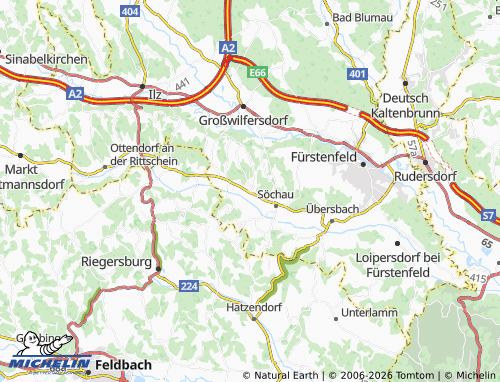 MICHELIN Aschbach bei Fürstenfeld map - ViaMichelin