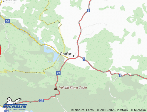 MICHELIN Gračac map - ViaMichelin