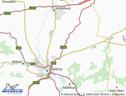 Carte MICHELIN Winterbourne Earls - ViaMichelin