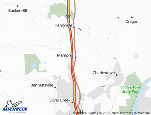 Kaart MICHELIN Memphis - ViaMichelin