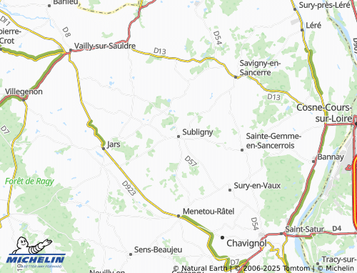 MICHELIN Subligny map - ViaMichelin