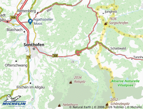Mappa MICHELIN Bad Hindelang - ViaMichelin