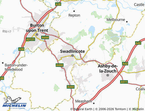 Carte MICHELIN Swadlincote - ViaMichelin