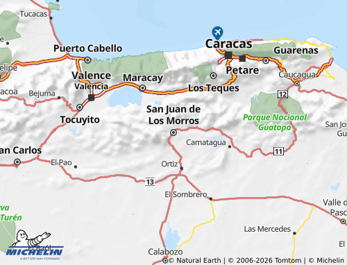 MICHELIN Guárico map - ViaMichelin