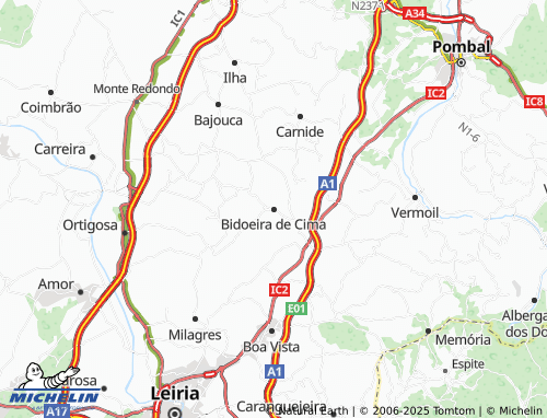 Mappa MICHELIN Bidoeira de Cima - ViaMichelin