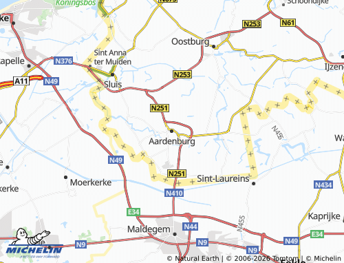 Carte MICHELIN Aardenburg - ViaMichelin