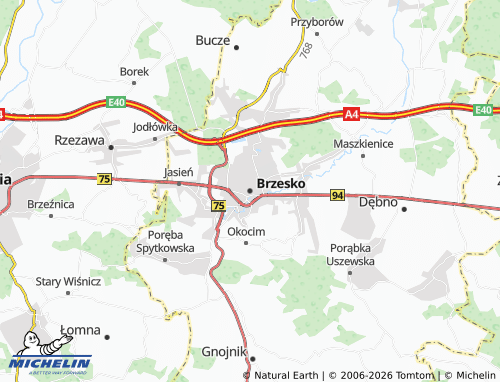 MICHELIN Brzesko map - ViaMichelin