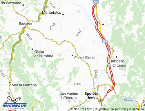 MICHELIN-Landkarte Castel Ritaldi - ViaMichelin