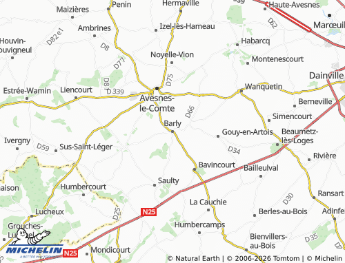 MICHELIN Barly map - ViaMichelin