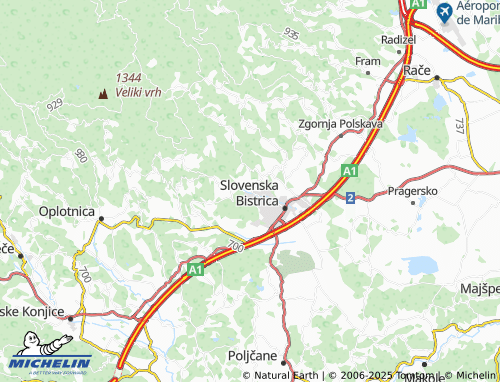 Mapa MICHELIN Zgornja Bistrica - ViaMichelin