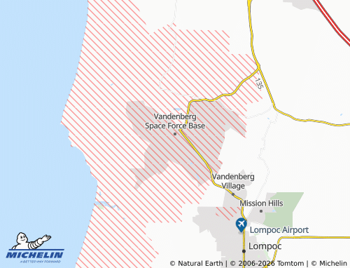 Mapa MICHELIN Vandenberg Space Force Base - ViaMichelin