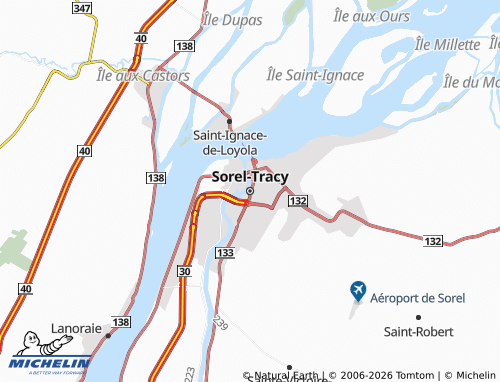 Mapa MICHELIN Sorel-Tracy - ViaMichelin
